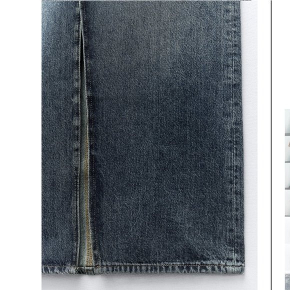 NWT ZARA LONG DENIM SKIRT NAVY BLUE - Picture 10 of 10
